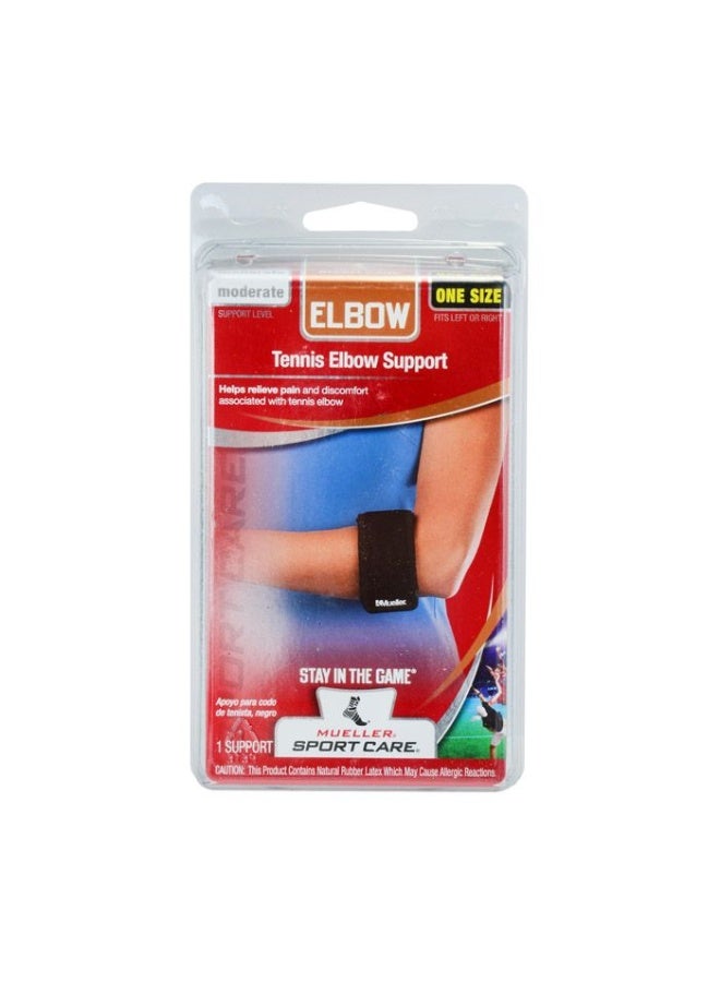 Mueller One Size Fit Tennis Elbow Support (17-35 cm) |Lightweight & Adjustable Strap | Helps Relieves Pain & Discomfort- Black - Image 4
