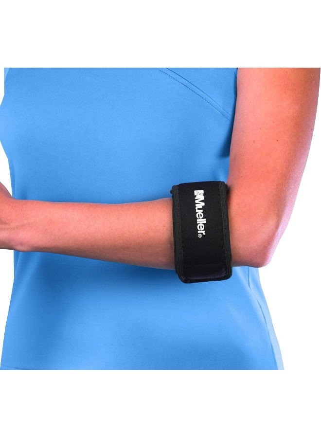 Mueller One Size Fit Tennis Elbow Support (17-35 cm) |Lightweight & Adjustable Strap | Helps Relieves Pain & Discomfort- Black - Image 2