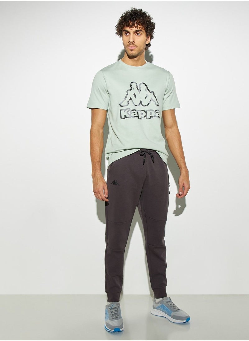 Kappa - Kappa Solid Joggers with Drawstring Closure and Pockets - Image 1