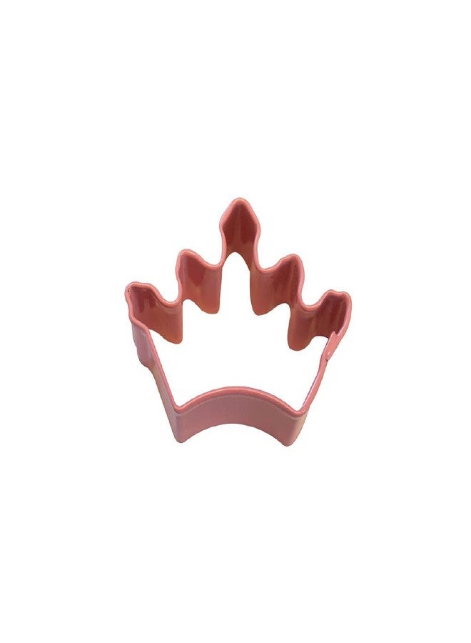 R&M Mini Crown Coronation Cookie Cutter Pink with Brightly Colored Durable Baked-on Polyresin Finish, Pink