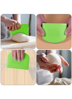 SAVITA 2pcs 4.7x3.7" Dough Bowl Spatula, Dough Cutter Multi-Function Dough Scraper Food Scrappers Plastic Kitchen Bowl Scraper Tool for Pastry Cake Bread Pizza Baking (Green+Pink)  - Image 4