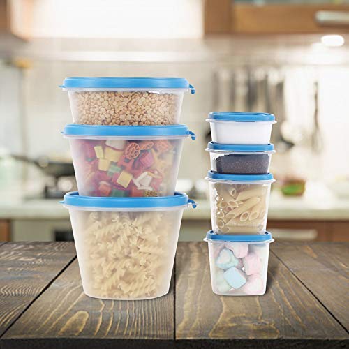 Cutting EDGE Nesterware Food Storage Container Set Stackable Kitchen Organizer for Pulses Sugar Tea Cereals Masala Spices Box Dry Fruits BPA Free Food Grade Blue Set of 7 - Image 4