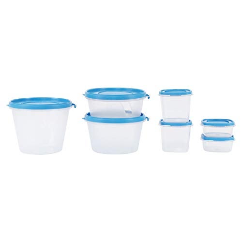 Cutting EDGE Nesterware Food Storage Container Set Stackable Kitchen Organizer for Pulses Sugar Tea Cereals Masala Spices Box Dry Fruits BPA Free Food Grade Blue Set of 7 - Image 5