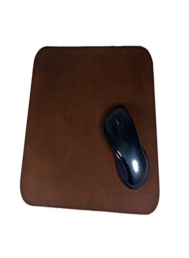 IQ Labs Leather Mouse Pad Work Mat Rustic Brown Top Grain 12 x 10 inches USA Made - Image 1