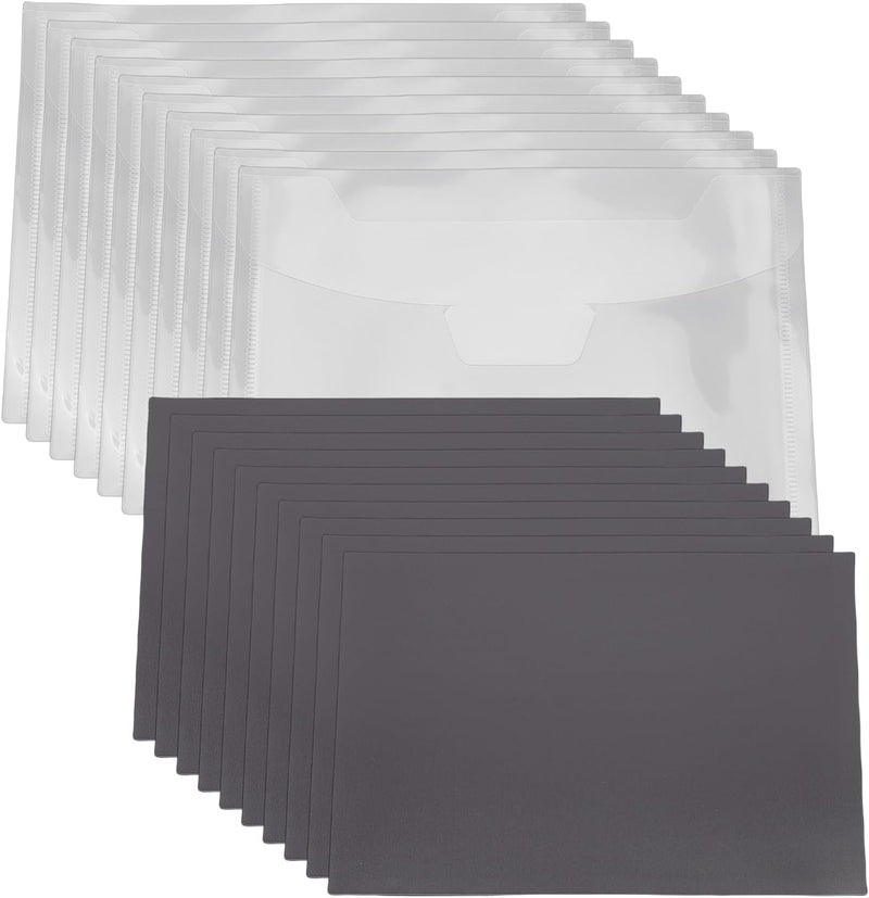 Haofy Die Storage Set 10 Transparent PVC Bags and 10 Rubber Magnetic Sheets with Cardboard Layer for Stamps Photos Cards Cutting Dies - Image 1