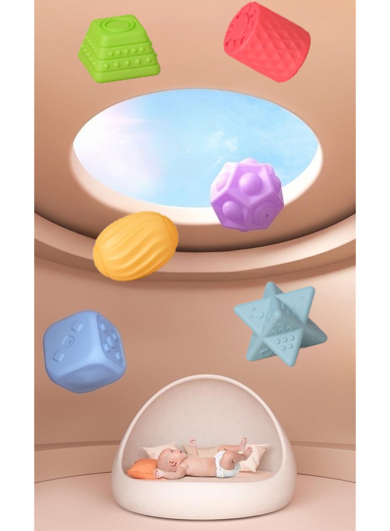 SYOSI Baby Sensory Ball Set, Soft Squeeze Massage Balls with Bright Color and Multi Shape, Montessori Toys, Bath Toys, Early Learning & Education Toys for Babies Toddlers 3-12 Months - Image 2