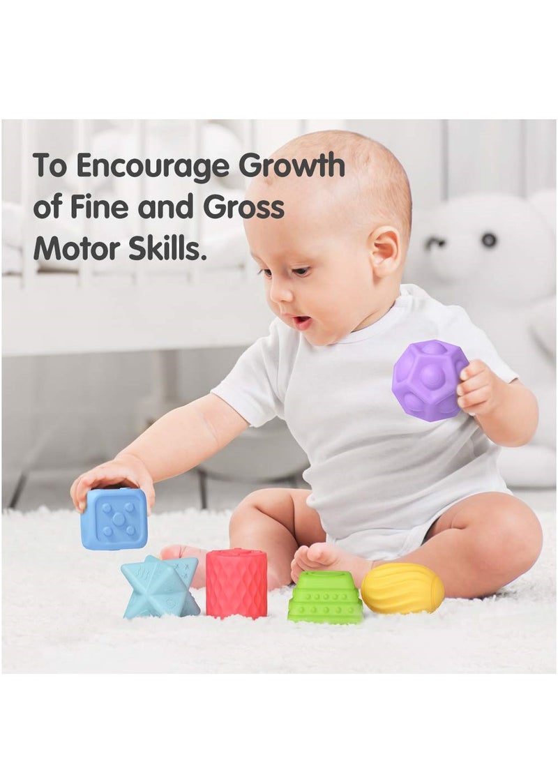 SYOSI Baby Sensory Ball Set, Soft Squeeze Massage Balls with Bright Color and Multi Shape, Montessori Toys, Bath Toys, Early Learning & Education Toys for Babies Toddlers 3-12 Months - Image 3