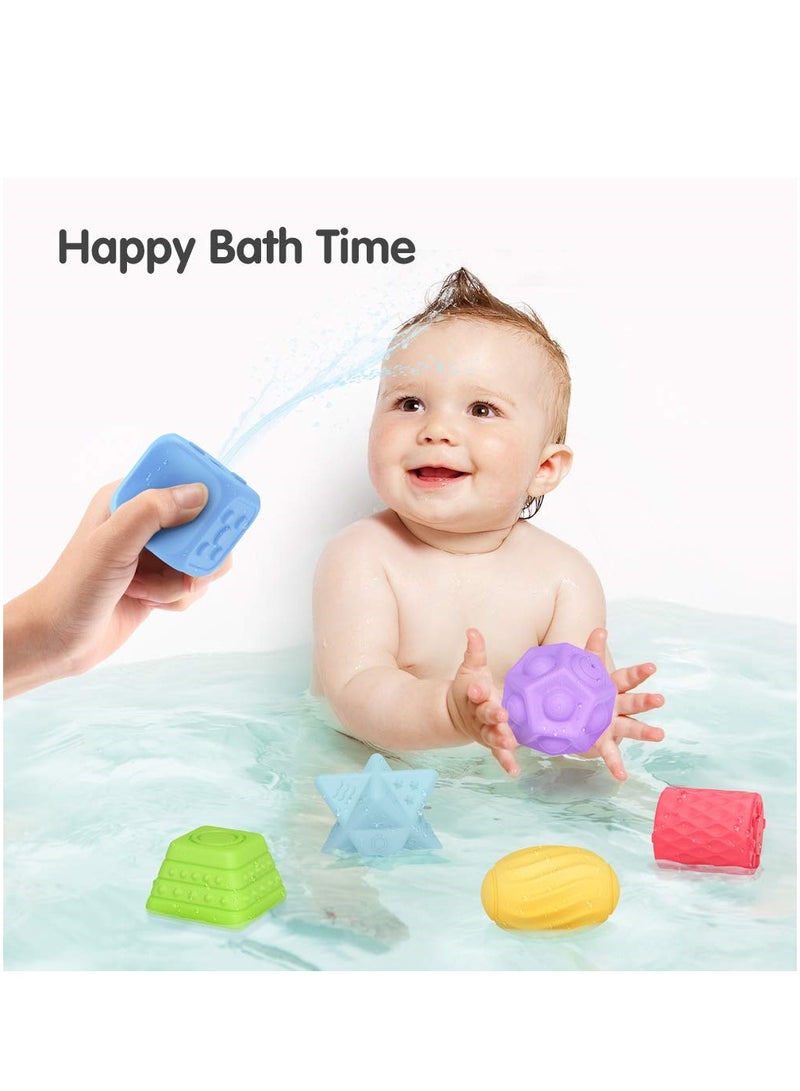 SYOSI Baby Sensory Ball Set, Soft Squeeze Massage Balls with Bright Color and Multi Shape, Montessori Toys, Bath Toys, Early Learning & Education Toys for Babies Toddlers 3-12 Months - Image 4