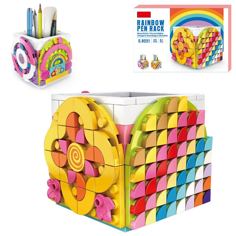 SIENON Dots Rainbow Pencil Holder Building Blocks DIY Creative Craft Bricks Pen Holder Kit Fun Construction Jewelry Organizer Box Toys for Kids Birthday Christmas Gift - Image 3