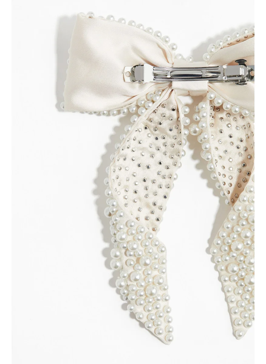 اتش اند ام Embellished Satin Bow Hair Clip