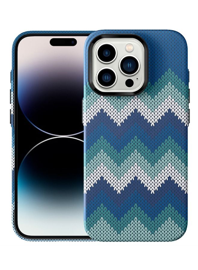 iPhone 15 Pro Phone Case Cover Accessories Textile Pattern with  Camera Len Protector Protection Design Comfortable hold Shockproof Protective Back Cover - Image 1