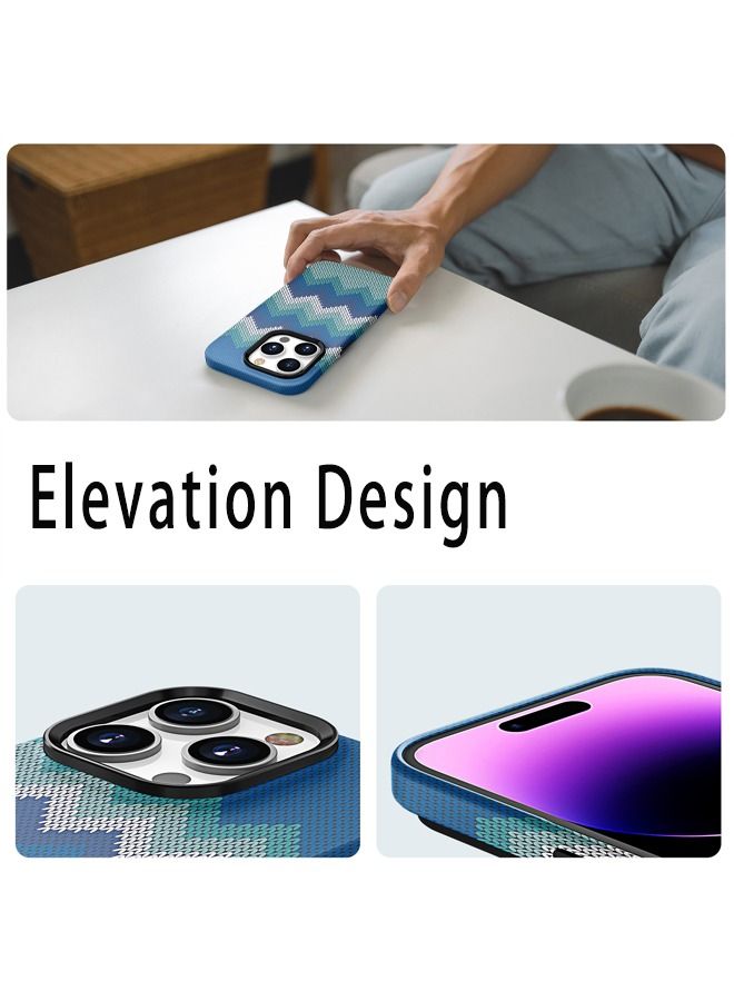 iPhone 15 Pro Phone Case Cover Accessories Textile Pattern with  Camera Len Protector Protection Design Comfortable hold Shockproof Protective Back Cover - Image 4