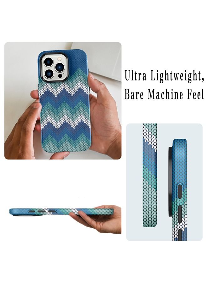 iPhone 15 Pro Phone Case Cover Accessories Textile Pattern with  Camera Len Protector Protection Design Comfortable hold Shockproof Protective Back Cover - Image 3