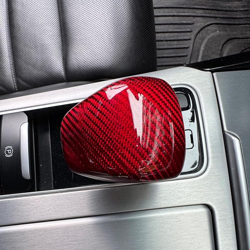 Red Real Carbon Fiber Gear Shift Knob Cover Compatible with 2017 2024 Kia Stinger - Image 5