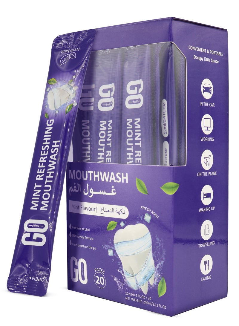 جو فريش غسول الفم بنكهة النعناع المنعش 20 قطعة 12 مل - Image 1