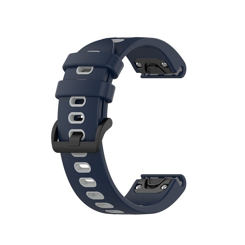 S-TOP For Garmin Instinct 2S 22mm Silicone Sports Two-Color Watch Band(Dark Blue+Grey) - Image 2