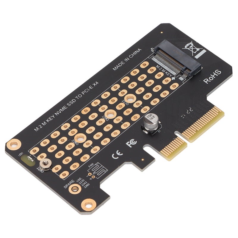 كارت رافع NVMe M.2 إلى PCIE3.0 بسرعة 32 جيجابت في الثانية، أسود بنصف ارتفاع، كارت توسعة PCIE X4 لنظام ويندوز ونظام OS X ولينكس. - Image 4