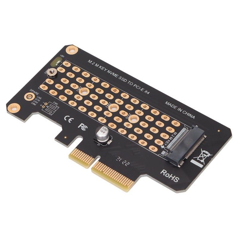 كارت رافع NVMe M.2 إلى PCIE3.0 بسرعة 32 جيجابت في الثانية، أسود بنصف ارتفاع، كارت توسعة PCIE X4 لنظام ويندوز ونظام OS X ولينكس. - Image 3