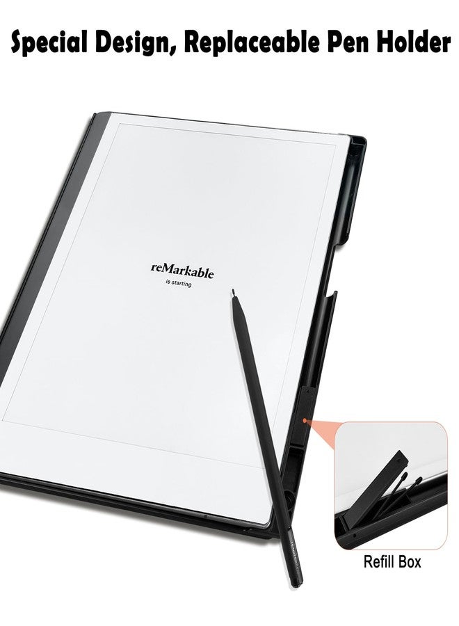 Aippdo Case for Remarkable 2 Paper Tablet 10.3" 2020 Released,Lightweight and Hard Back Shell Protective Book Folio Cover with Built-in Pen Holder,Comes with Remarkable 2 Pen Tips - Image 4