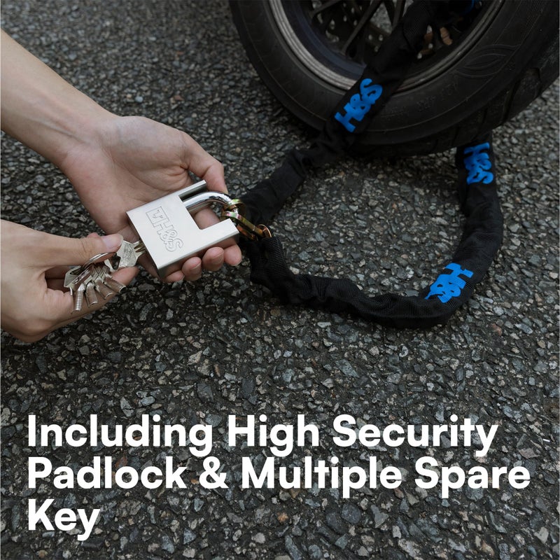 H&S Bike Chain Lock - High Security Electric Scooter Lock - 0.2" x 3.9 ft (6mm x 1.2m) - Bike Lock with Key - Motorbike, Motorcycle, Bicycle Lock - Bike Locks Heavy Duty Anti Theft - Image 5