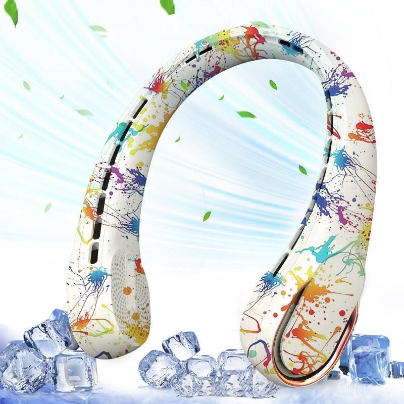 ASNUG Neck Fan Bladeless Neck Fan USB Rechargeable Personal Fan 4000 mAh Battery Operated Wearable Fan 3 Speeds AdjustableFaster Cooling Ultra Quiet Suitable for Home Office Travel Sports - Image 2