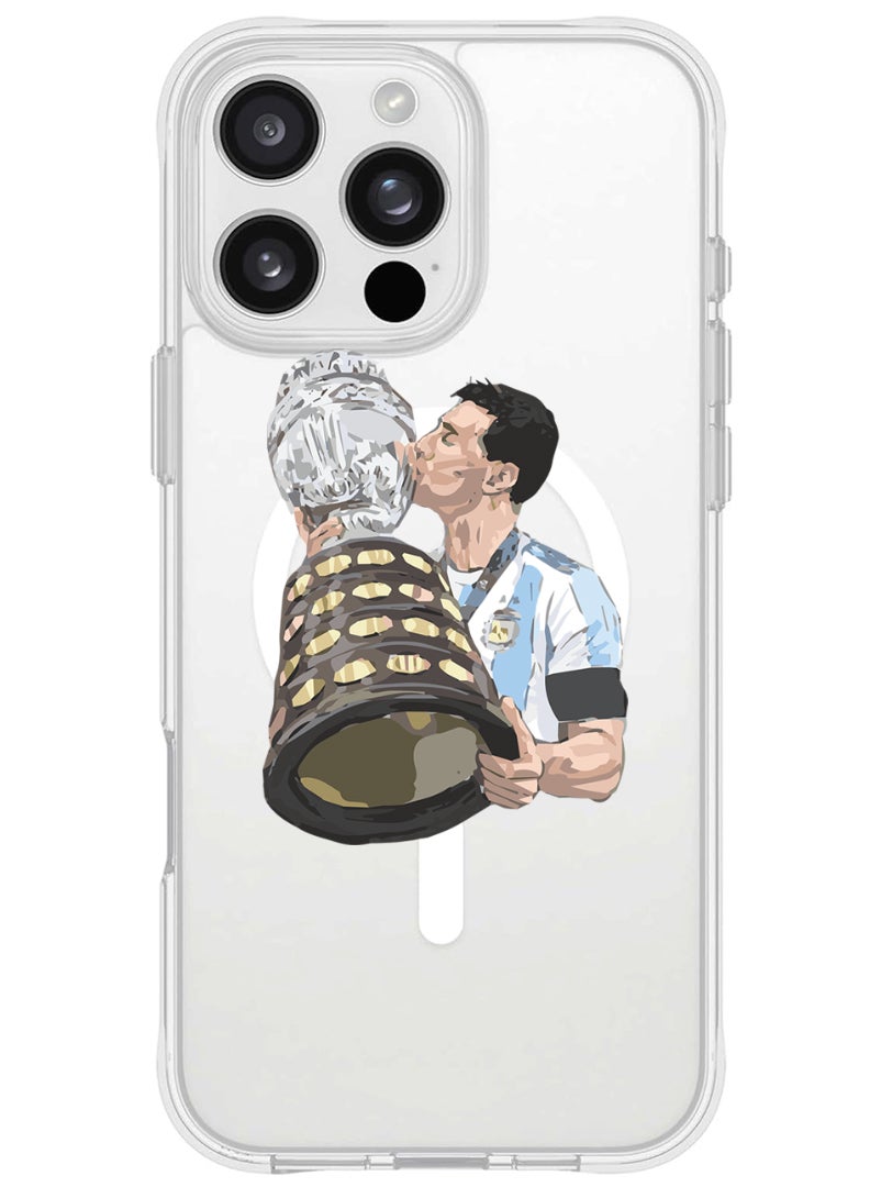 Theodor iPhone 16 Pro Max Magsafe Magnetic Case for iPhone Compatible with Wireless Charging, Shockproof Phone Bumper Cover - Messi - Image 1