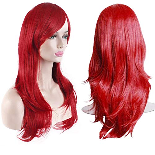 Akstore 28 inch Fashion Wigs Long Wavy Curly Hair Cosplay Wig (Red) - Image 1
