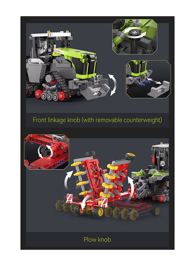 CaDA Car Toy Building Blocks Green CIAAS XERION 5000 Trac TS Officially licensed C65012W 1336pcs for +8 Years old - Image 3