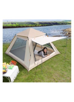 Generic Family Camping Tent for 3–4 People – Waterproof & Windproof Portable Double Wall Tent, Large Folding Canopy Tent with Sunshade for Hiking, Beach, Outdoor Travel & Family Gatherings  - Image 4