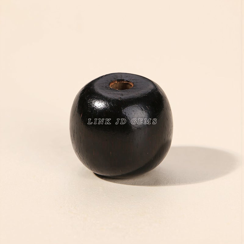 Scratch Crack Resistant Ebony Wood Beads 12mm No Sharp Burrs No Fray Strings - Image 3