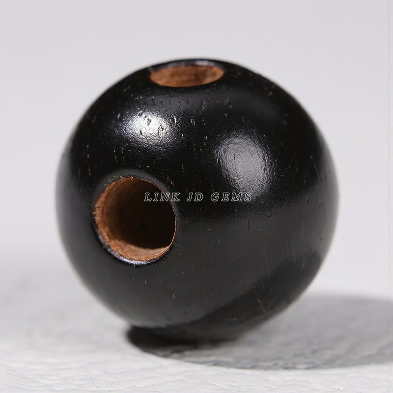 Scratch Crack Resistant Ebony Wood Beads 12mm No Sharp Burrs No Fray Strings - Image 5