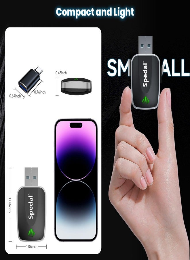 Spedal CL320 2 in 1 Wireless CarPlay Adapter, Plug & Plug Auto Connect No Delay, Converts Wired to Wireless for Factory Wired Cars from 2016+, Compatible for iPhone & Android Phone, USB-C to A Cable - Image 4