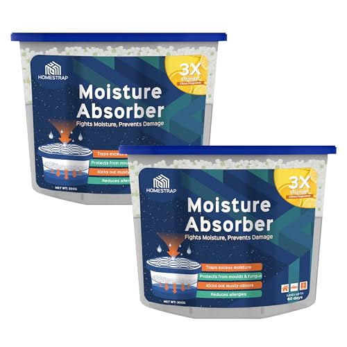 Homestrap Moisture Absorber Box 600ml (Pack of 2) | Dehumidifier Humidity Absorber For Wardrobe, Drawers, Room And Car |Fight against Moisture, Mould, Fungus (Lemon|Box) - Image 1
