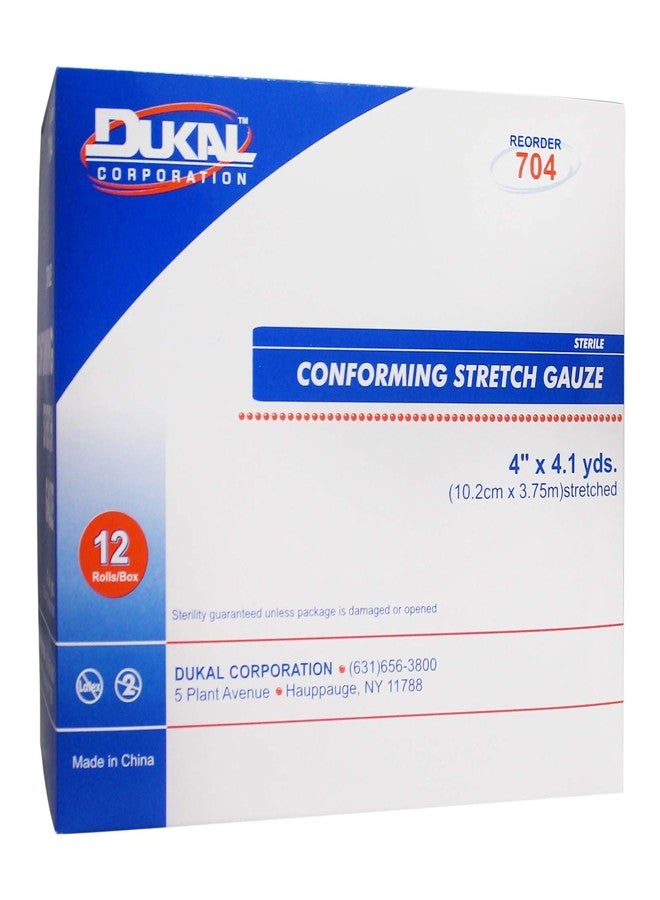 Dukal White Conforming Bandage Sterile 4" x 4-1/10 Yd 704 12 per Bag - Image 3