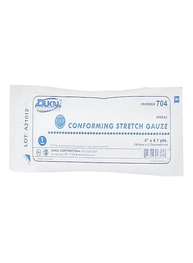 Dukal White Conforming Bandage Sterile 4" x 4-1/10 Yd 704 12 per Bag - Image 4