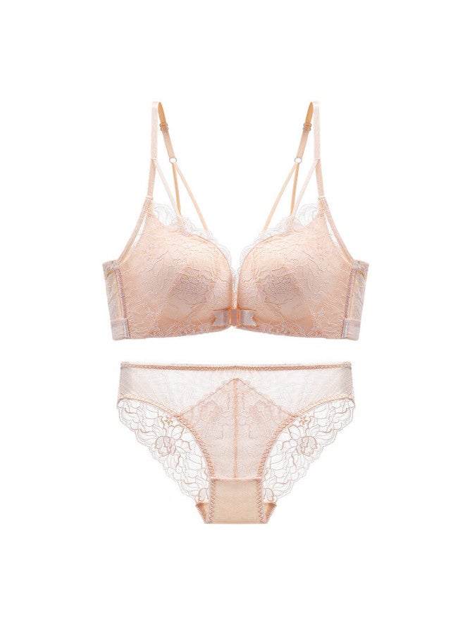 La Chapelle Back Front Closure Bra Set Wireless Push-up Plus Size Bra Red Year Premium Gift - Image 4