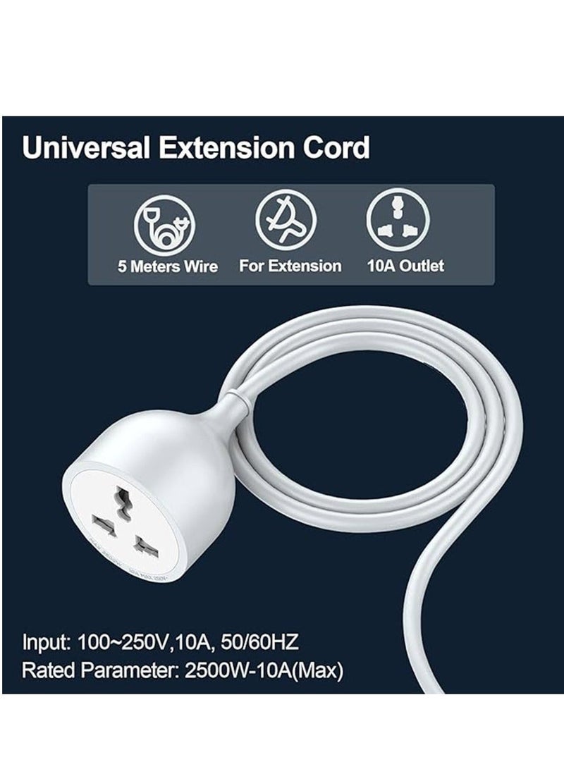 Broadonyx Extra‑Long 5m Extension Cord | 2500W Single Socket, 10A UK Plug | Easy Power for Hard‑to‑Reach Areas - Image 4