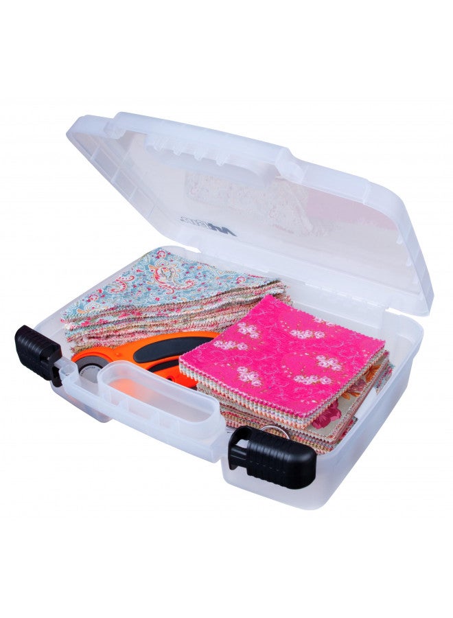 ArtBin 6977AB 12 inch Quick View Deep Base Carrying Case, Portable Art & Craft Organizer with Handle, [1] Plastic Storage Case, Translucent - Image 5
