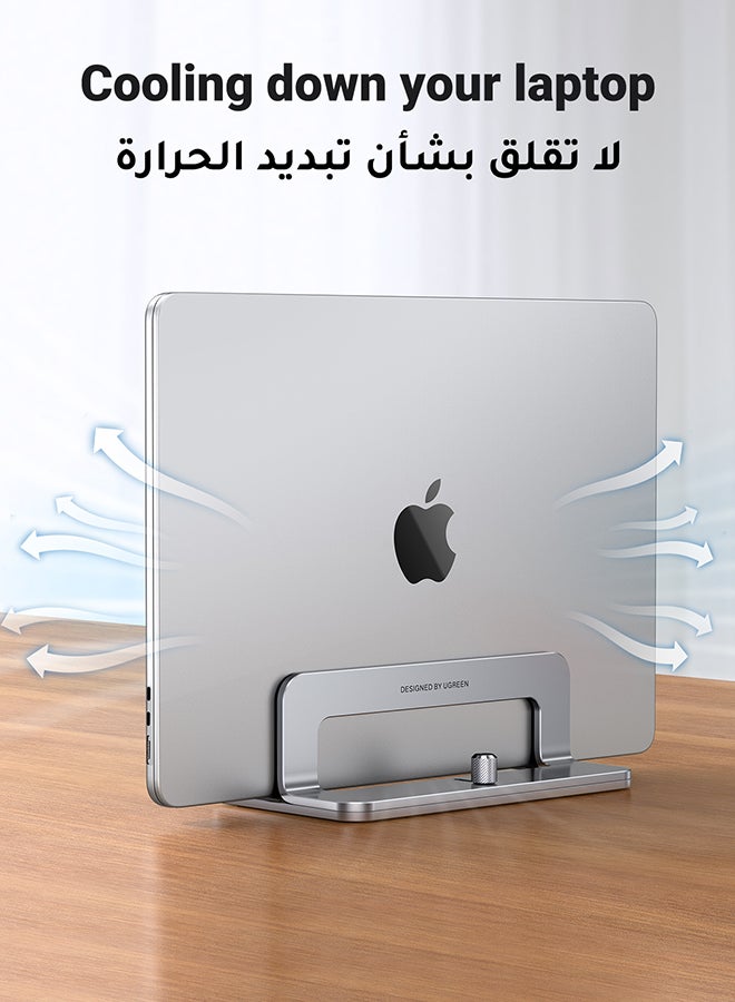 Ugreen Aluminum Vertical Laptop And Double Desktop Stand Holder With Adjustable Dock Space-Saving Anti Slide Silicone Grips - Image 3