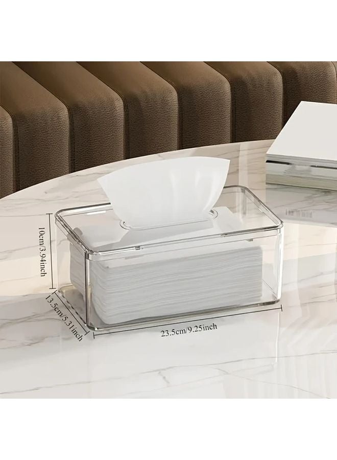 Modern Acrylic Tissue Box Cover Transparent Holder for Bathroom Living Room Minimalist - Image 3