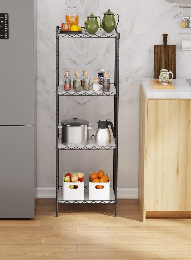 FDW 4-Tier Wire Shelving Unit 600 lbs Weight Capacity Storage Shelves Metal Frame Garage Shelves Easy Installation Metal Shelves for Home Kitchen Garage Pantry, 12" Dx18 Wx44 H, Black - Image 3