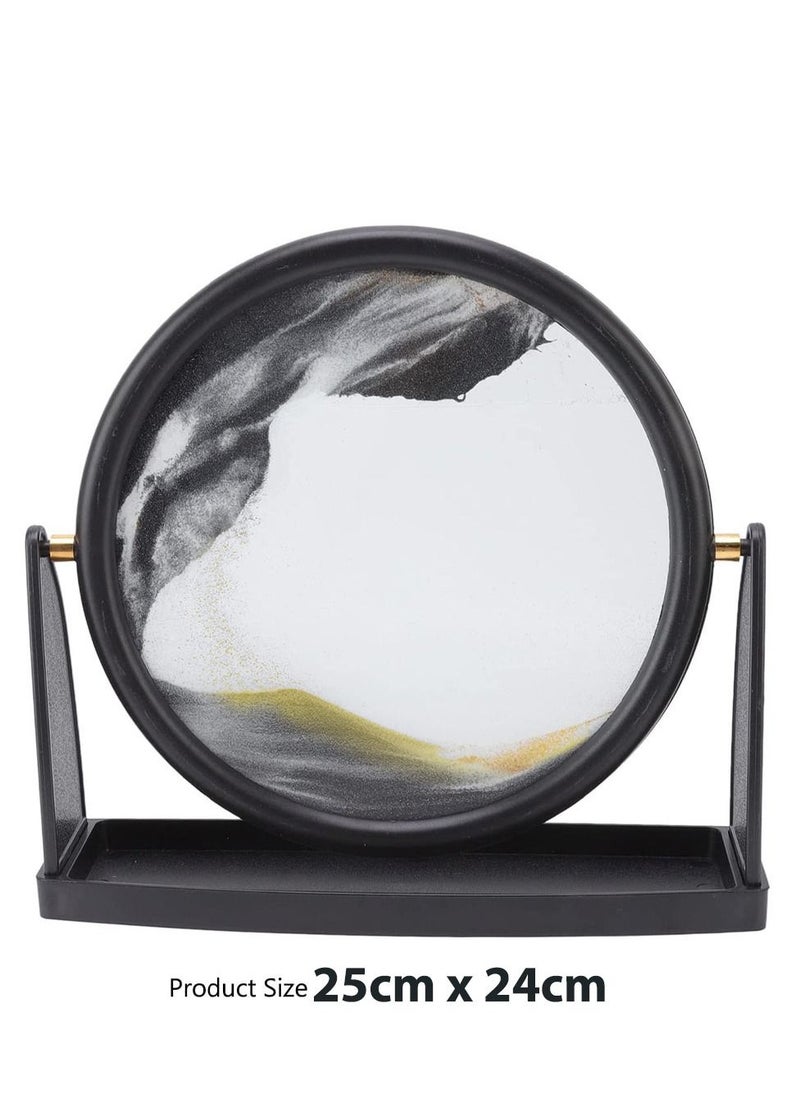 MARGOUN - Round Glass 3D Deep Moving Sandscapes with Display Large Grey - Image 1