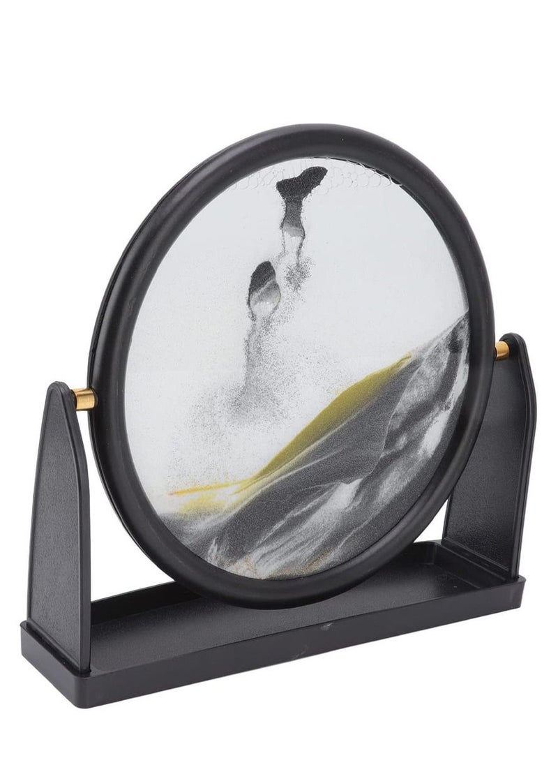MARGOUN - Round Glass 3D Deep Moving Sandscapes with Display Large Grey - Image 1