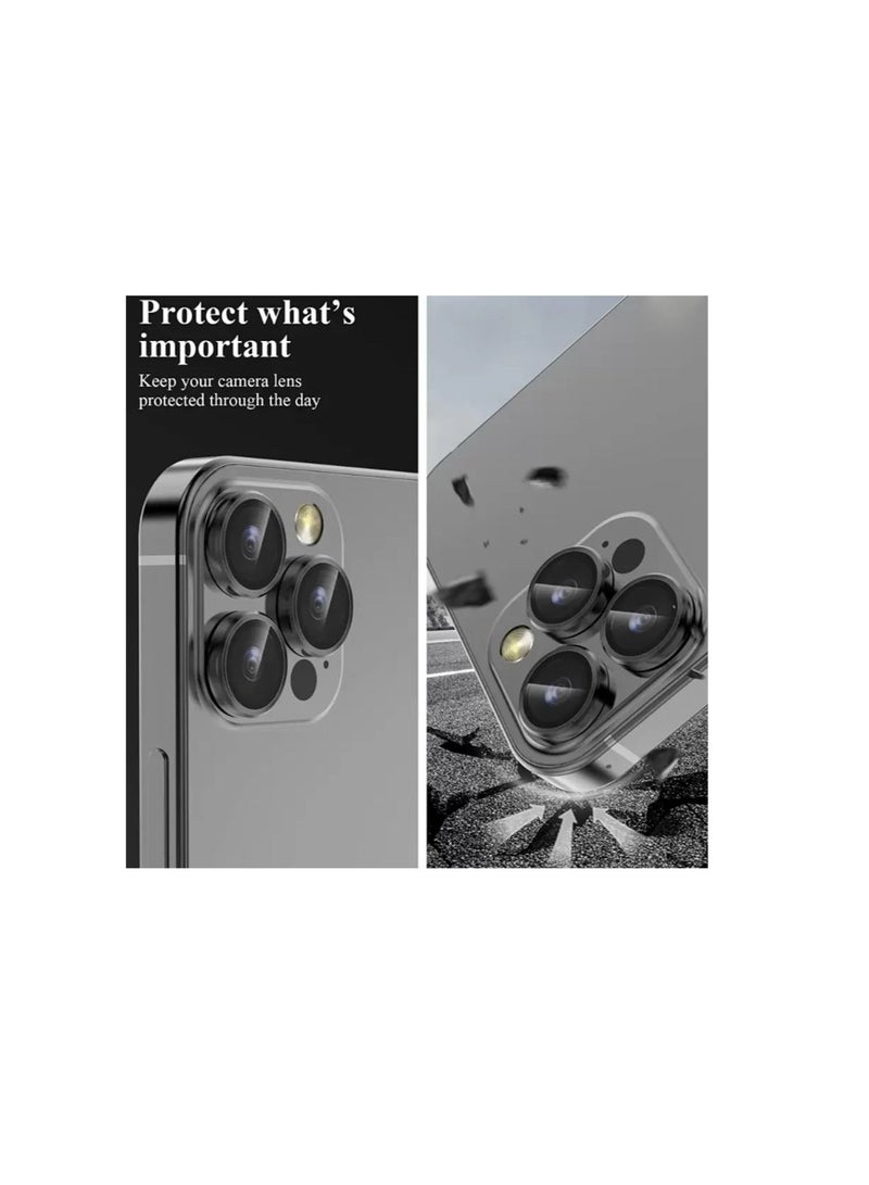 Wtech Apple iPhone 15 Pro 2023 Premium Camera Lens Film Protector Shield (MLHICR) - Clear/Black  - Image 4