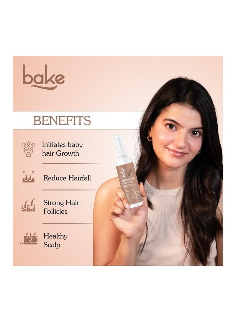 BAKE Rosemary Oil Hair Growth Serum Spray with Rice Water & Methi Dana | For Hair Fall, Hair Regrowth & Keratin Treated | Strengthen Hair Follicles | For Women & Men | 100ml (Rosemary Spray - 100ml) - Image 2