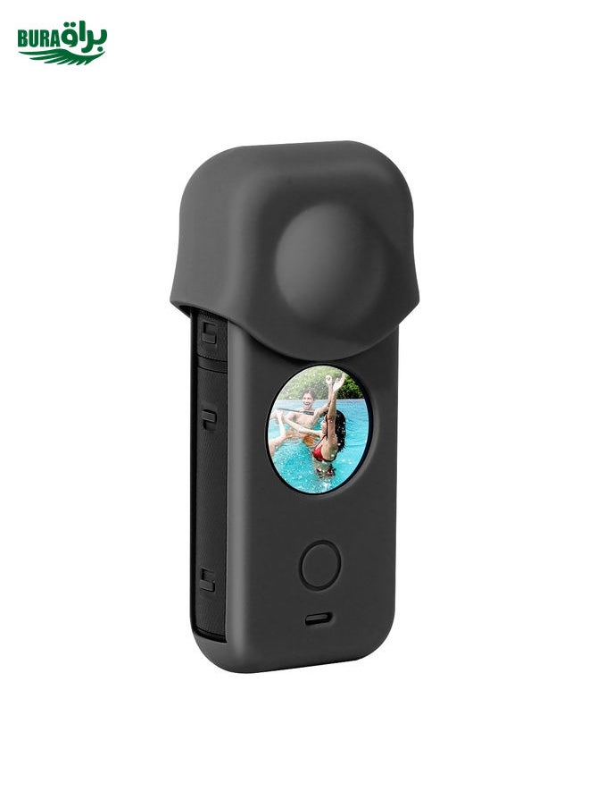 BURAQ Full Body Dust-proof Silicone Protective Case for Insta360 ONE X2(Black)  - Image 1
