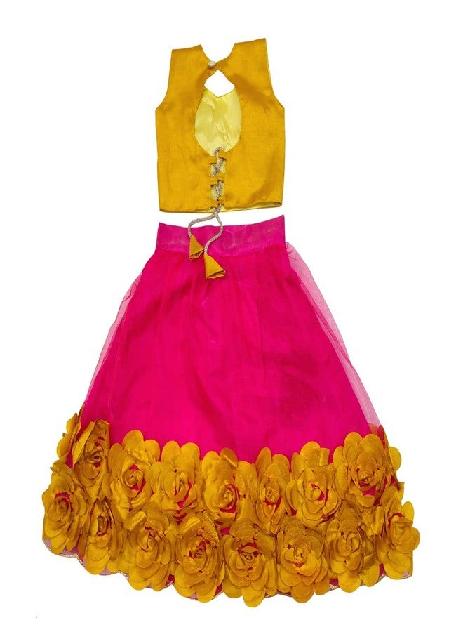 SR CREATION Girl Net Readymade Lehenga choli (4096-deep pink KASHYAP (1-2 YEARS)_DEEP PINK_18 Months-24 Months) - Image 2