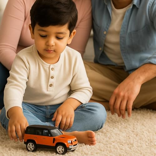 SHASHIKIRAN سيارة لعبة رينج روفر ديفندر من شاشيكيران® – هيكل معدني، مقياس 1:36 من الداي كاست، آلية سحب للخلف، أبواب، غطاء محرك وحقيبة قابلة للفتح – لا حاجة للبطارية، هدية للأطفال ونموذج للتحصيل (متعدد الألوان) - Image 4