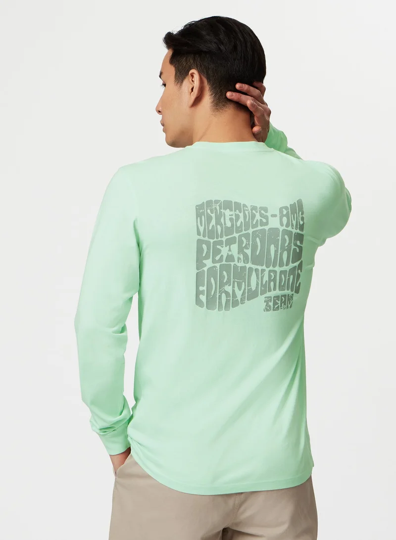 AMG Petronas Formula 1 Team  Mercedes-AMG Petronas F1 Team long-sleeved Retro T-shirt for Men | Best Price UAE