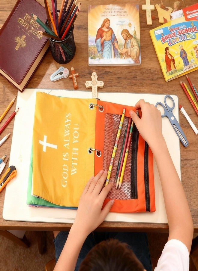 YooNotee 24 Pcs Christian Gifts for Sunday School Students Church Bible Verse Pencil Pouch for 3 Ring Binder Inspirational Scripture Religious Bags for Church Party Favor Exchange - Image 5